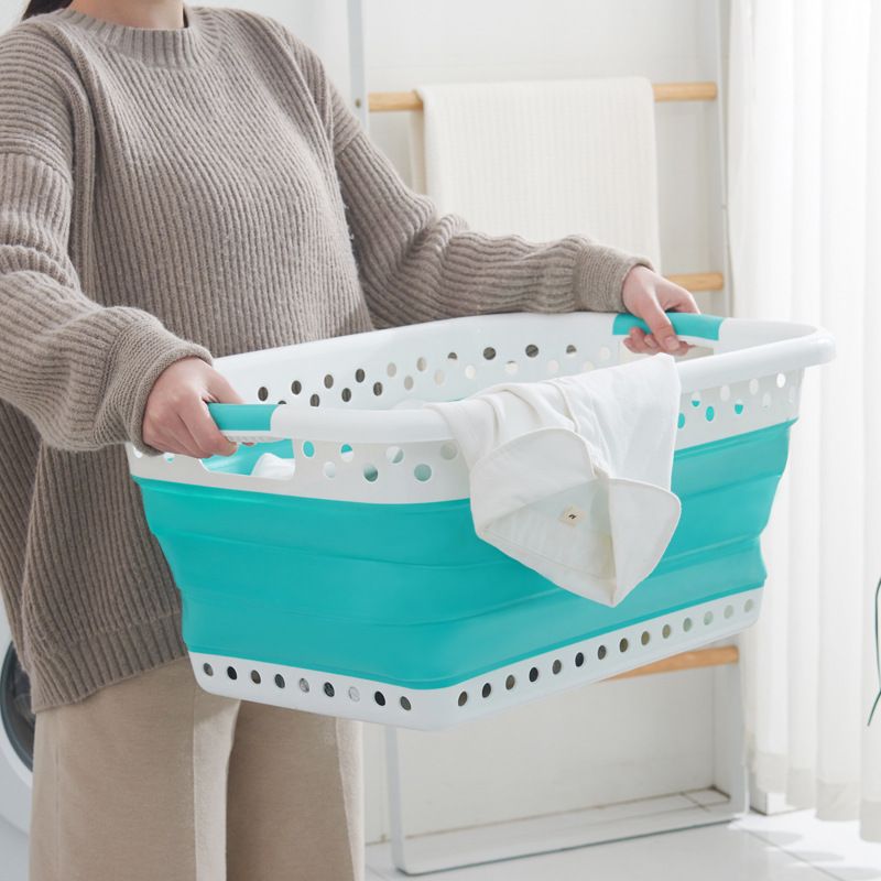 Direct sales of foldable dirty clothes baskets, plastic laundry baskets, bathroom car storage toys, creative home furnishings Application Scenario