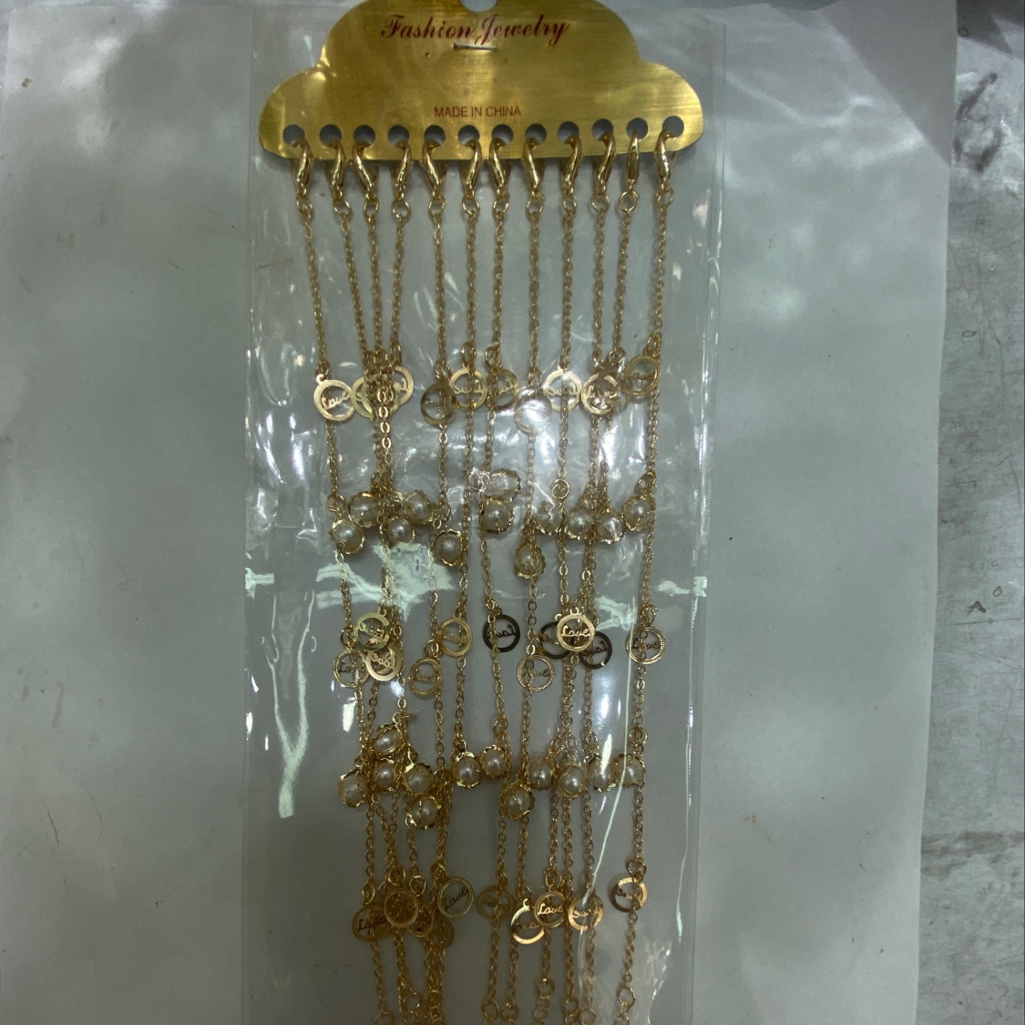 圆love 带珍珠球脚链产品图