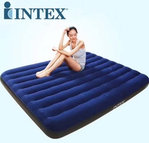 INTEX 64755 深蓝色植毛线拉空气床特大充气床垫