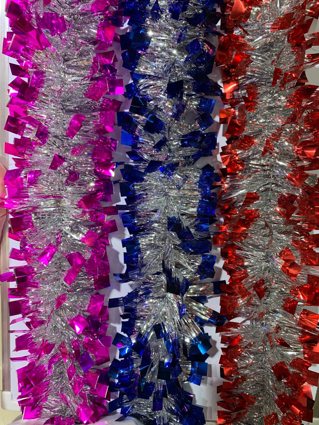 Christmas silver heart with colorful edge and gun silk thumbnail