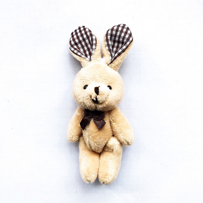 Factory direct sales: 8 cm joint little rabbit keychain bags, pendants, plush toys, dolls, flower bouquets, gift boxes Item Picture