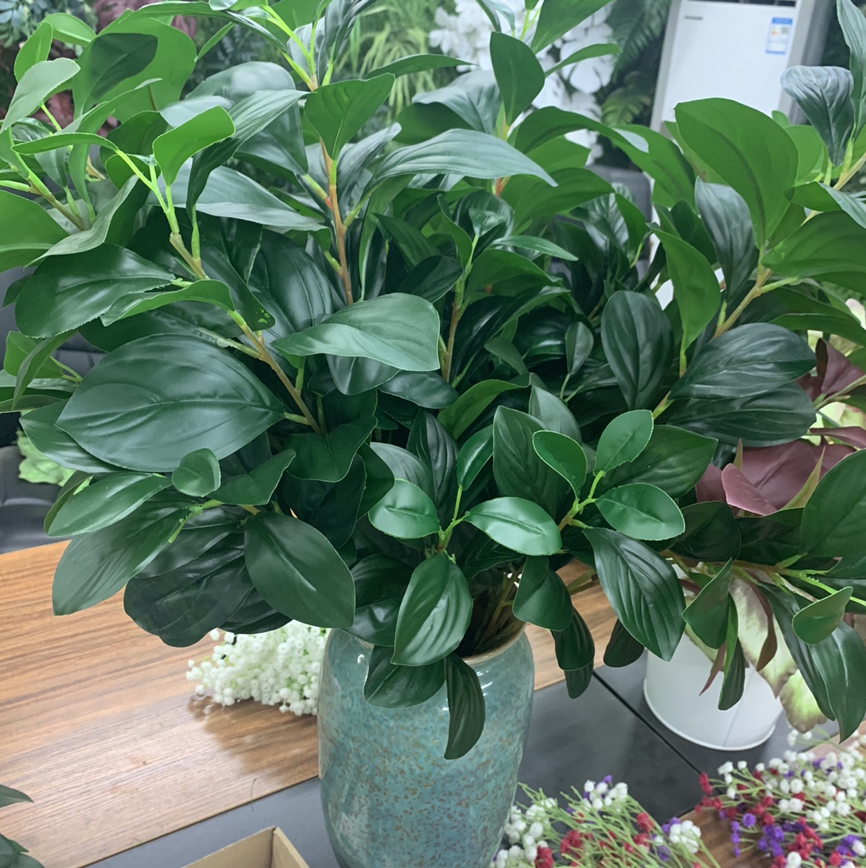 3 fork rose leaves/Happiness leaves/Wedding big green plant leaves, flower arrangement, leaf material, money leaves, Eucalyptus (3 fork rose leaves) thumbnail