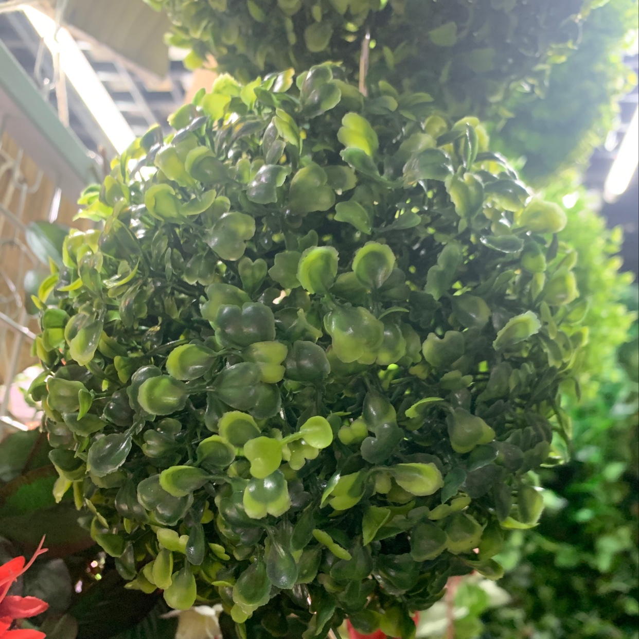 Simulated grass bulb indoor creative fake green bulb wedding decoration shopping mall hanging ceiling plastic milan ball (18cm 3d Milan ball) thumbnail