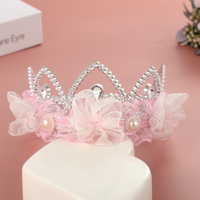 Crown headwear with pearl Elsa Princess crown, ordinary crown, Korean-style crown