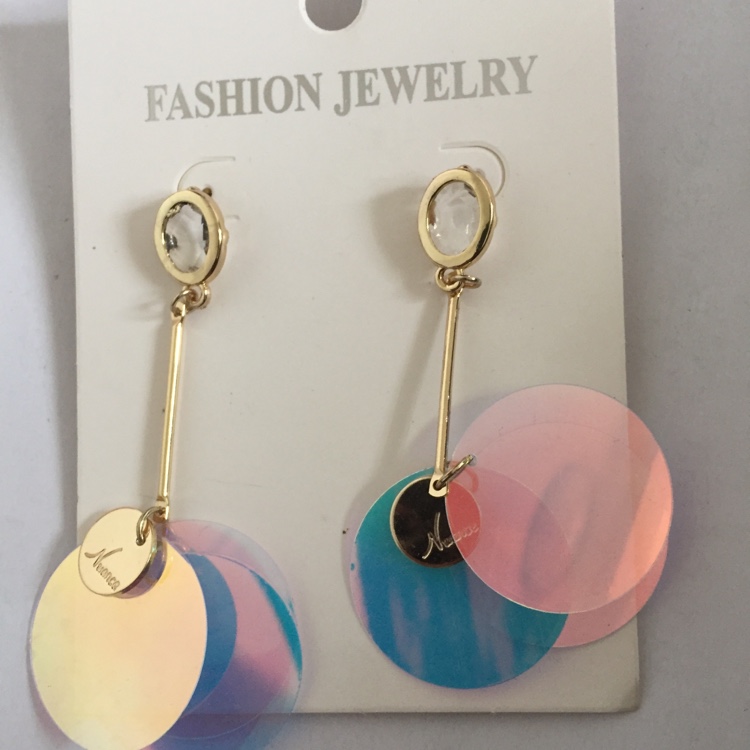 Gold sequin earrings