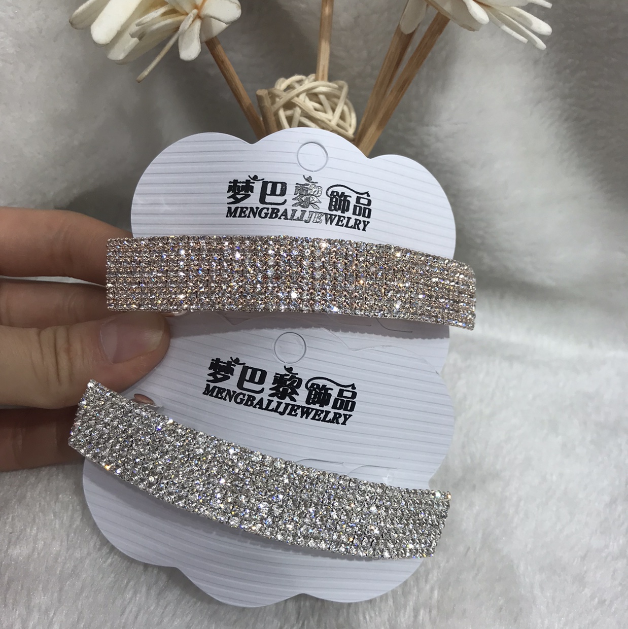 时尚韩版带钻合金横夹，金色和银色