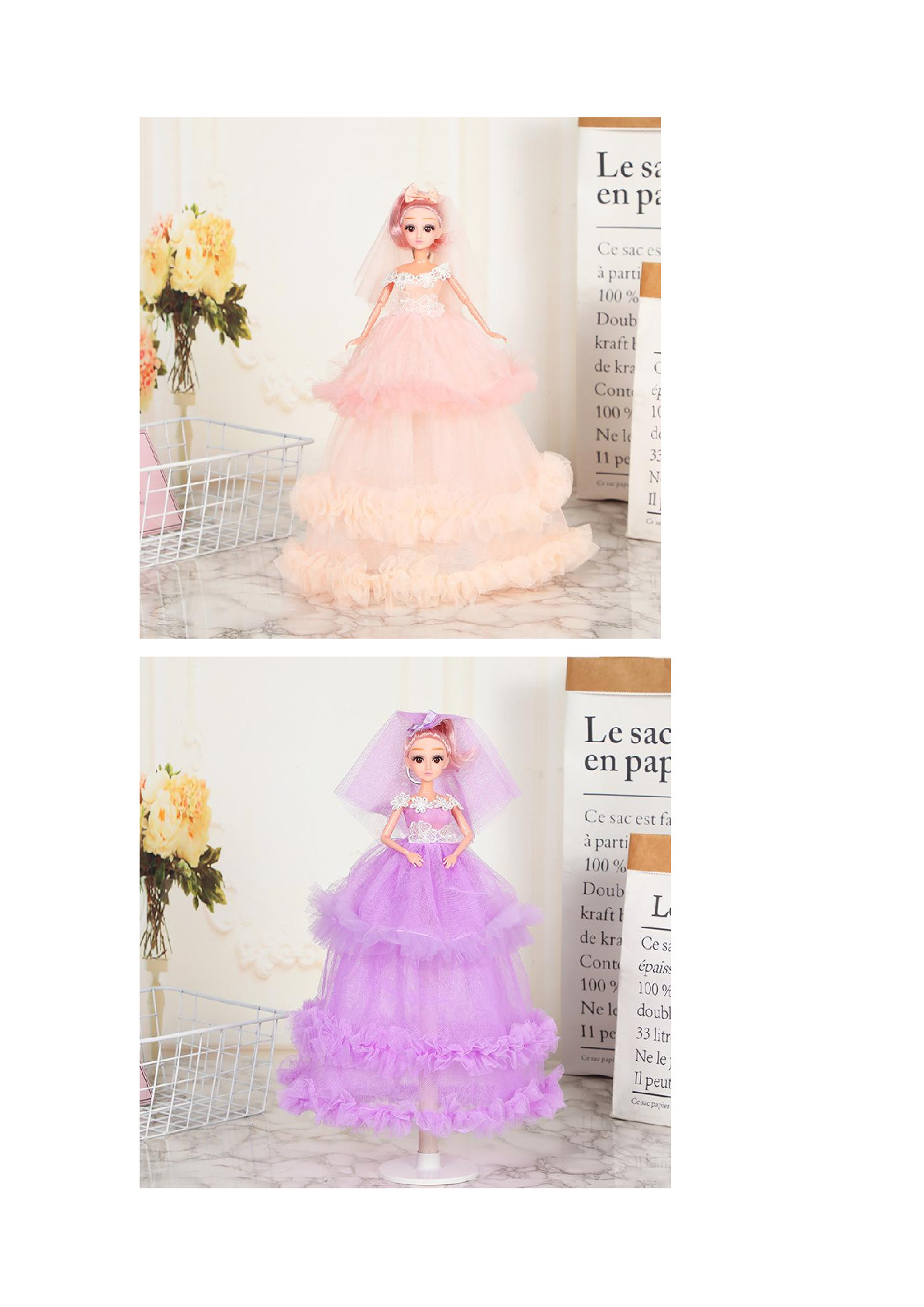 Factory direct sales of 11-inch 45-centimeter wedding dresses, princess Barbie dolls, creative decorative items, children's toys, princess dolls, gift wholesale, keychains, pendants detail image 3