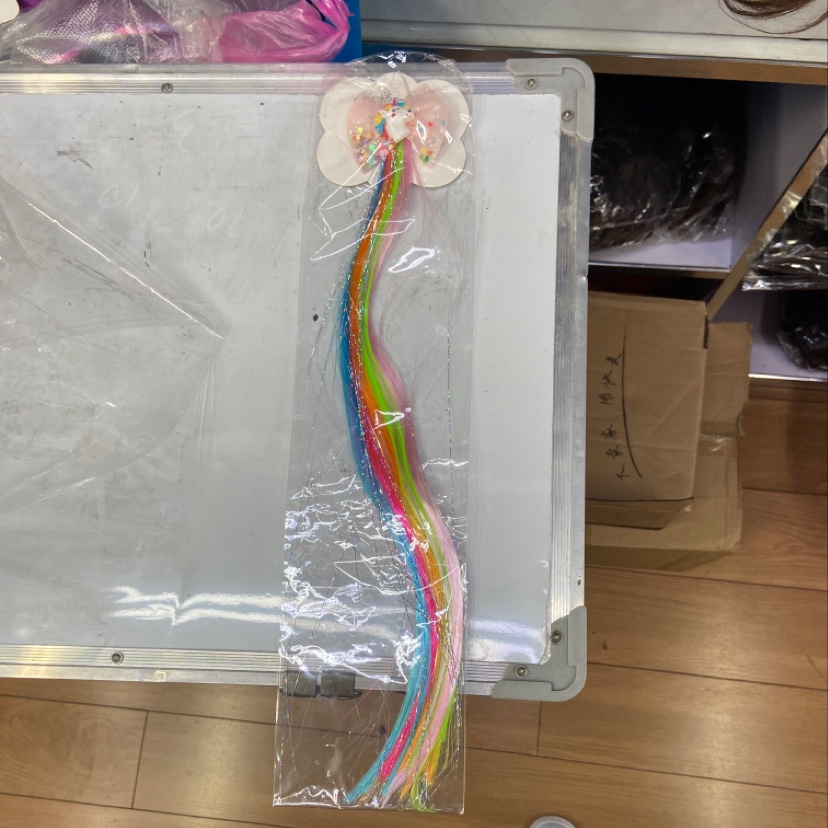 Children's Unicorn wig Clip (Straight hair with Gold thread)