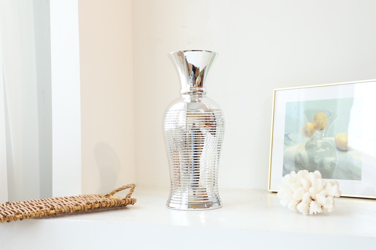 Electroplated glass vase, a creative and simple home decoration item for flower arrangement