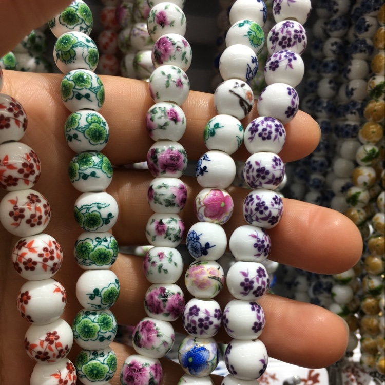 Ceramic decal beads