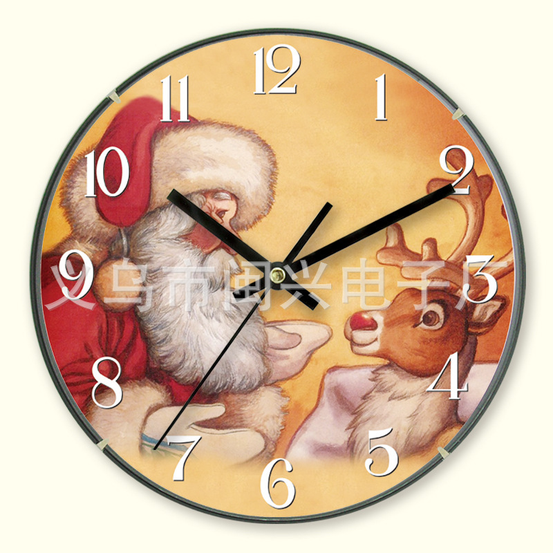Yiwu Good Goods Xuda Christmas wall Clock wholesale daily Necessities at affordable prices XD-72-Y5 quartz wall clock detail image 3