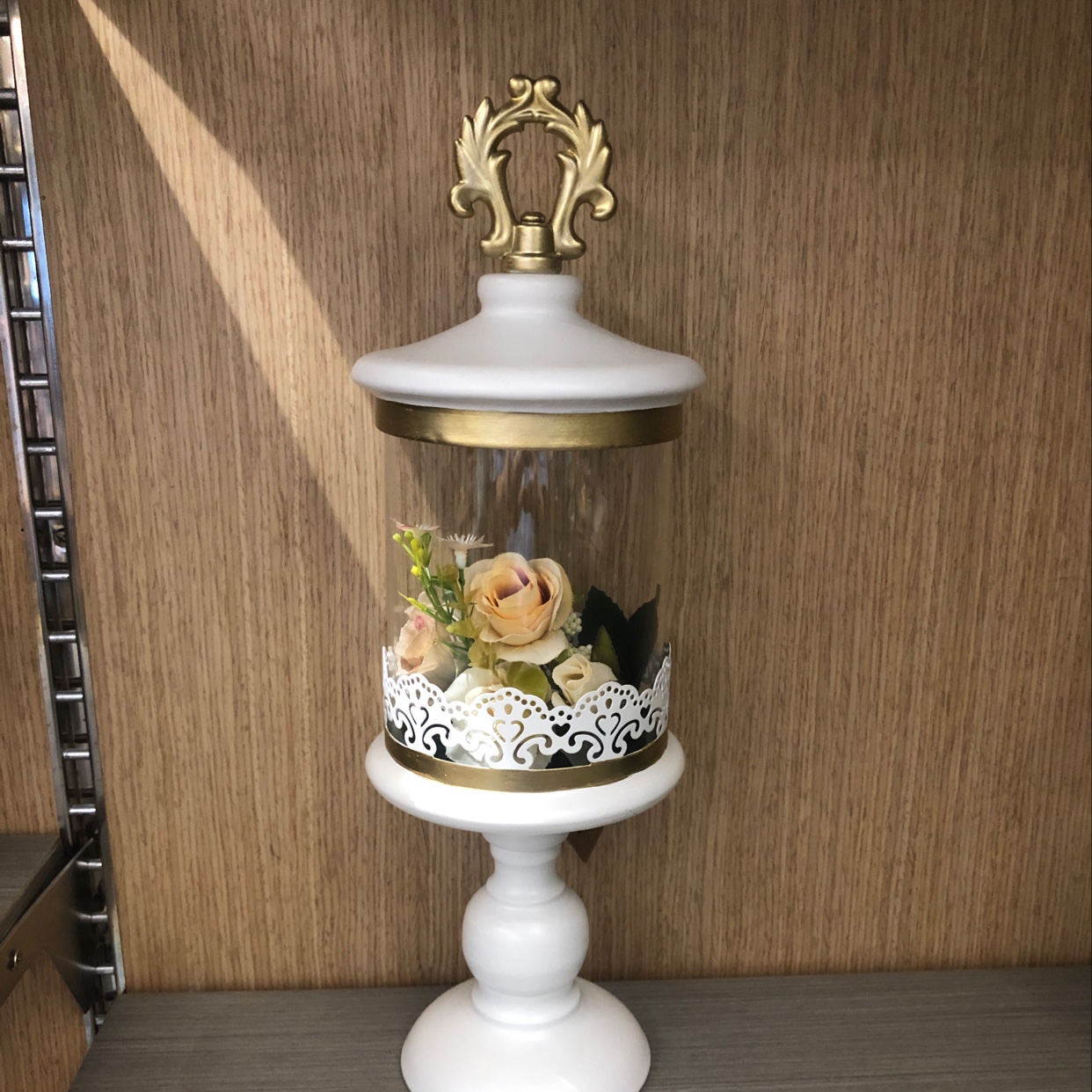 Fa7679 European style golden flowered glass candy jar thumbnail