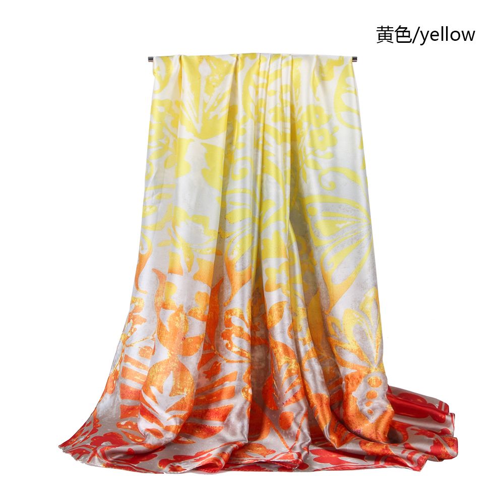 New Silk Satin Material Gradient Butterfly Scarf Female Spring And Autumn Printed Thin Scarf undefined