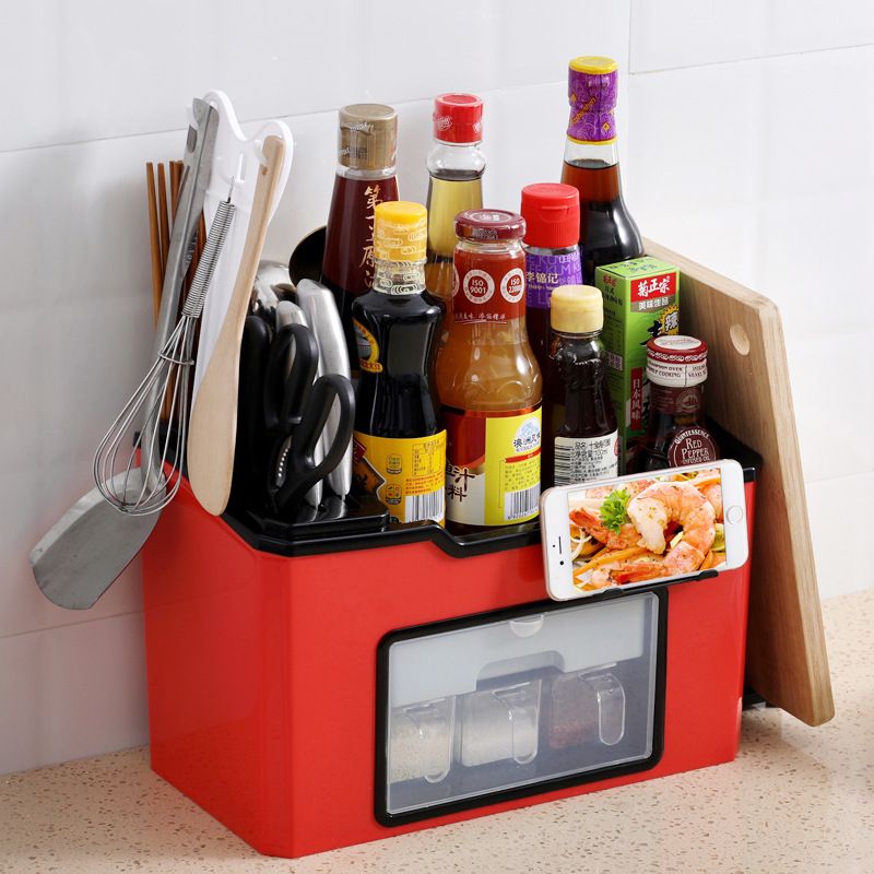 Direct-sale multi-functional seasoning box set, household kitchenware, salt and monosodium glutamate seasoning box jar, seasoning storage box Specification drawing