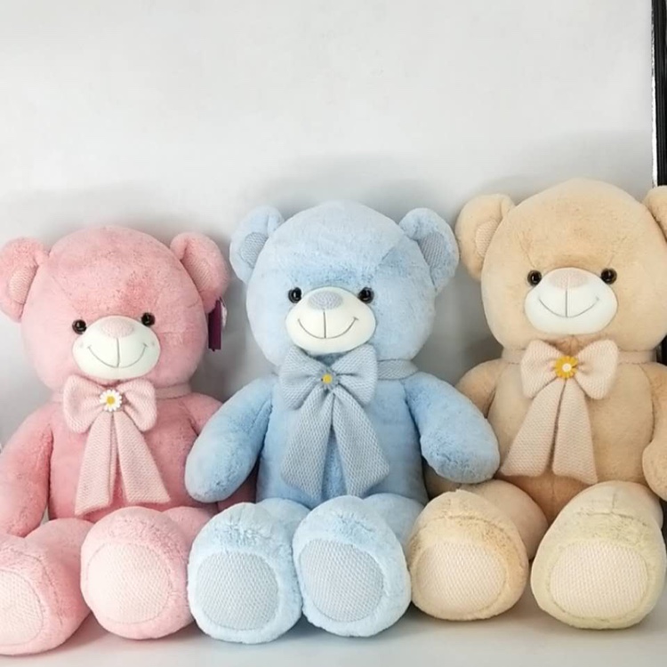 New fluffy bow tie bear 70cm, mixed in three colors