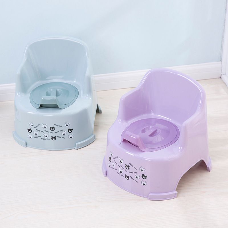 Ready-made baby toilet, splash-proof, easy-to-clean, high-backrest, covered plastic toilet bowl, multi-color children's toilet 9825 details Picture