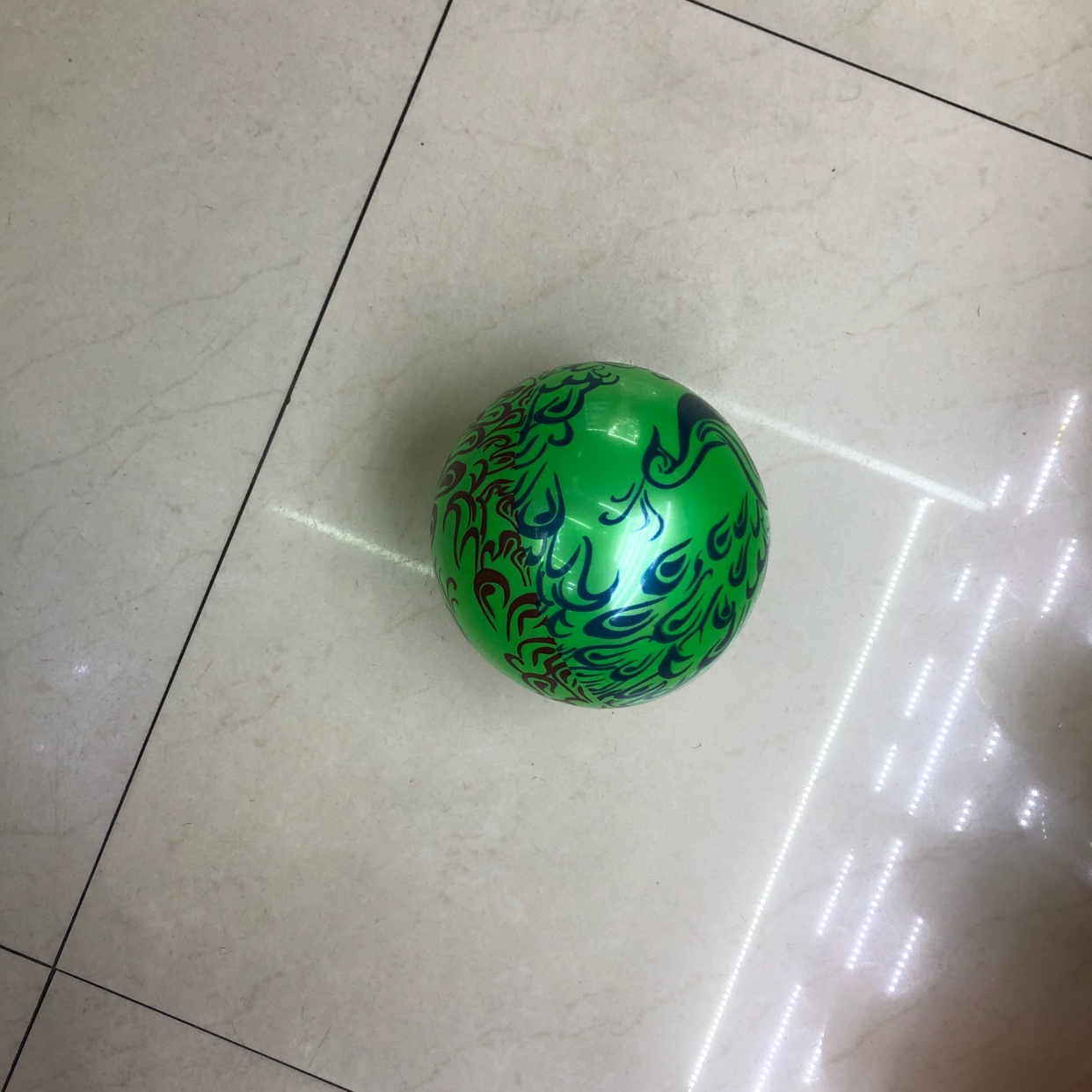 16公分双印球气球独角兽花纹图案皮球玩具