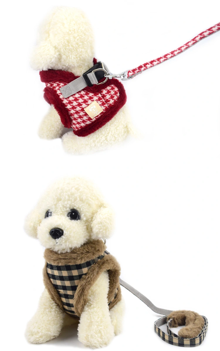 Genius Dog Autumn and Winter New fleece pet chest and back strap, dog vest style leash, direct sales from the manufacturer detail image 8