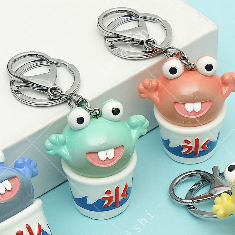 Foshan Ranhong Jewelry Resin Acrylic Premium Flash Light Smoothie Monster Buckle Korean version car key Chain Pendant Specification image