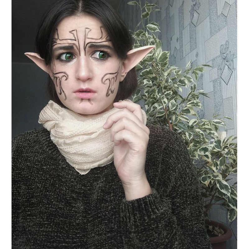 The foreign trade Halloween elf ears cosplay party ball props Avatar-style latex simulation fake ears have become a bestseller undefined