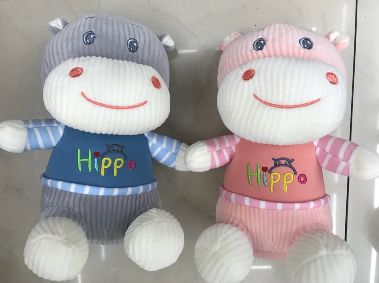 Striped four-sided elastic fabric HAPPY embroidery cow