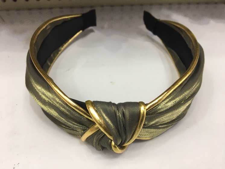 Bound gold bar knotted and pressed headband