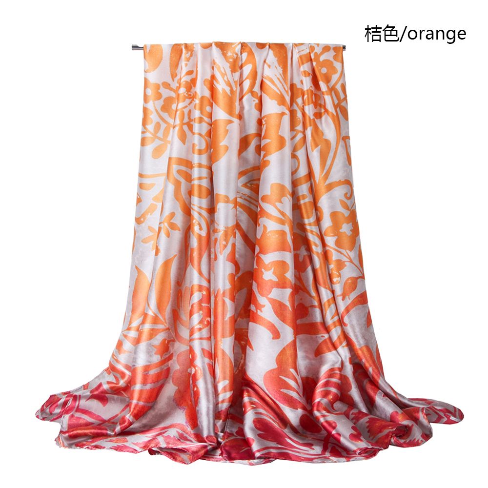 New Silk Satin Material Gradient Butterfly Scarf Female Spring And Autumn Printed Thin Scarf undefined