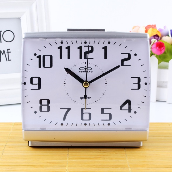 902简约静音夜光小闹钟学生卧室夜灯闹铃老人专用大字时钟