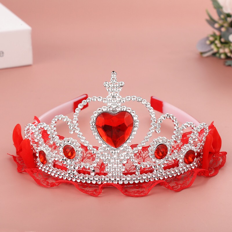 Heart-shaped crown with lace princess tiara thumbnail