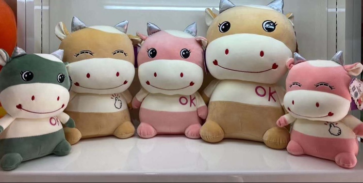 OK baby cow open eyes wholesale plush toys