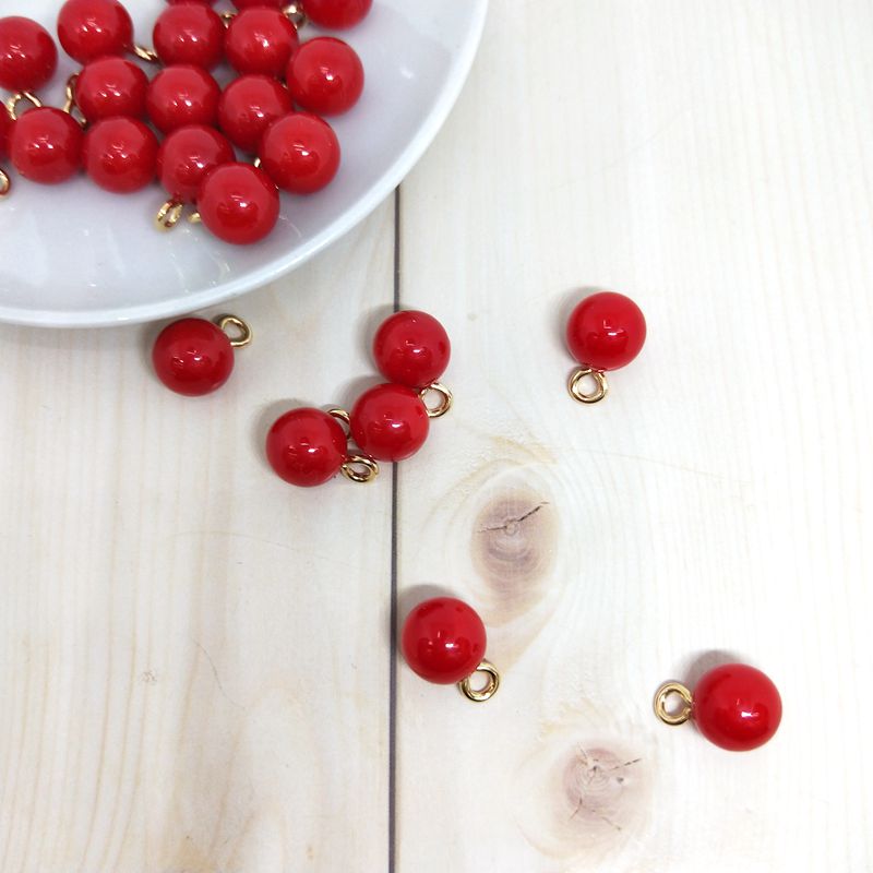 Multiple models 12MM cherry red imitation pearl circular pendant DIY handmade materials accessories clothing accessories thumbnail