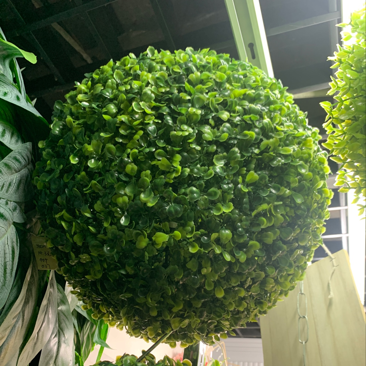 Simulated straw ball indoor creative fake green ball wedding decoration shopping mall hanging plastic milan ball (35cm 3d Milan ball)