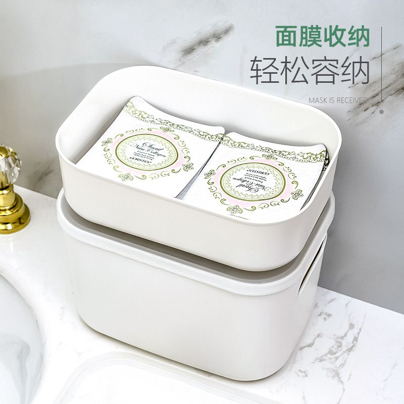 Direct sales large box plastic simple cosmetics storage desktop with lid, bedroom mask, miscellaneous sorting and storage wholesale 1014-1 Specification drawing