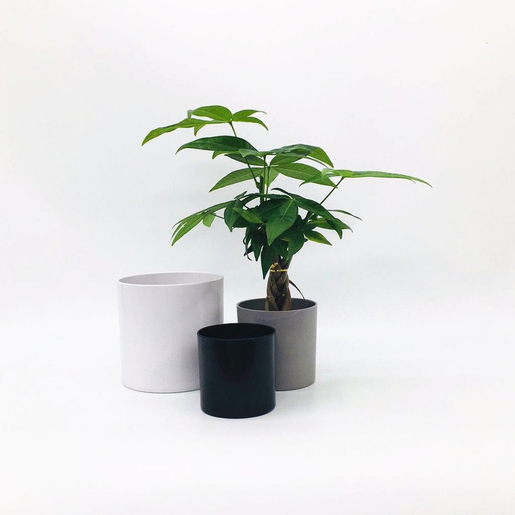 Factory direct sales of plastic flower POTS Y1809 cylindrical melamine flower POTS, plastic flower POTS imitating ceramic flower POTS Application Scenario