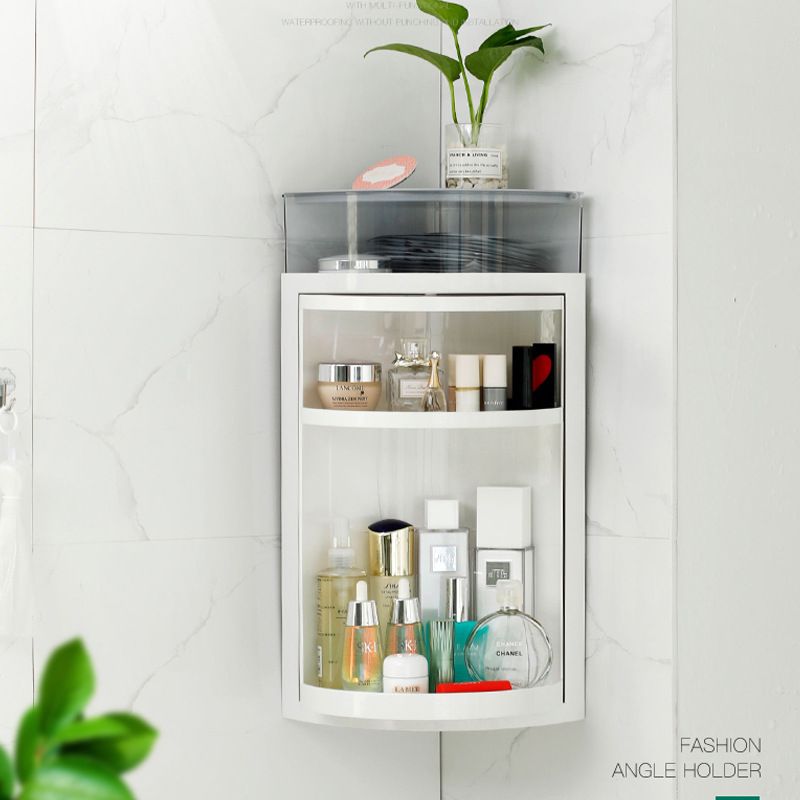 Direct sales bathroom rotating triangular bathroom storage rack, cosmetic storage box, non-drilling washbasin storage rack, ABS material full figure