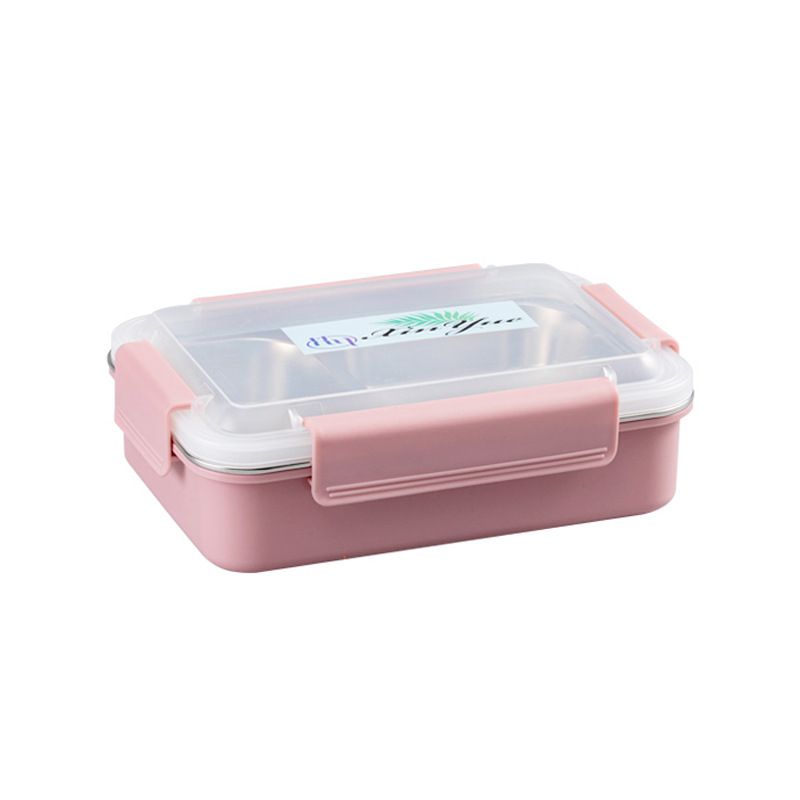 Direct-sale stainless steel insulated lunch box, student company, anti-scald rectangular large deepened bento box, split fast food plate Item Picture