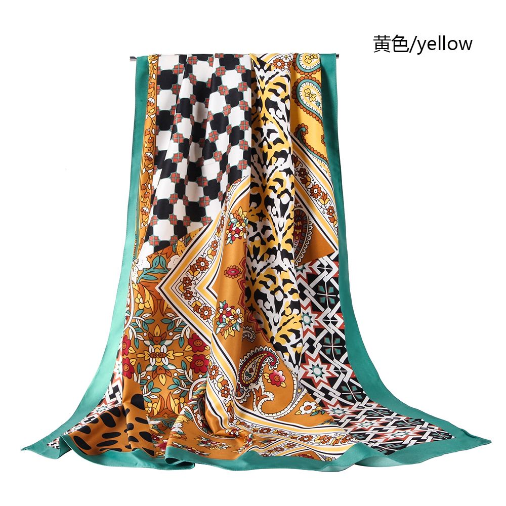 Cross-Border Twill Silk Cashew Patchwork Pattern Scarf Spring And Autumn Multi-Functional Printed Scarf Selling In Stock undefined