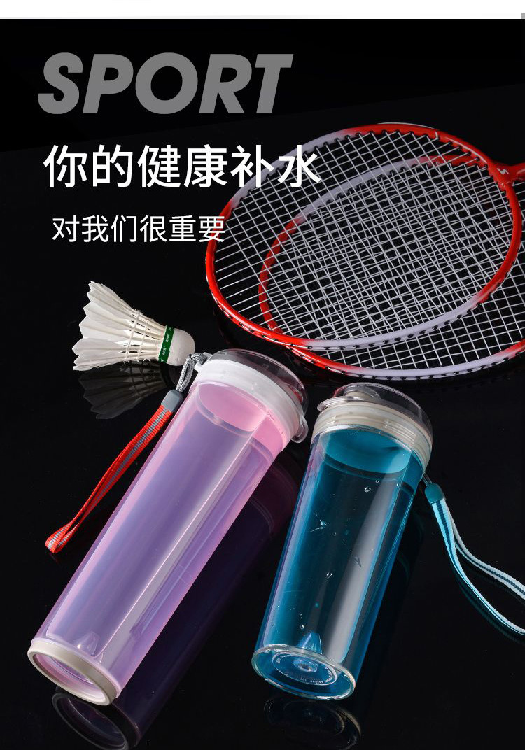 Direct-sale sports plastic water cup 580Ml portable anti-drop cup, fitness cup for male and female students at hand detail image 4