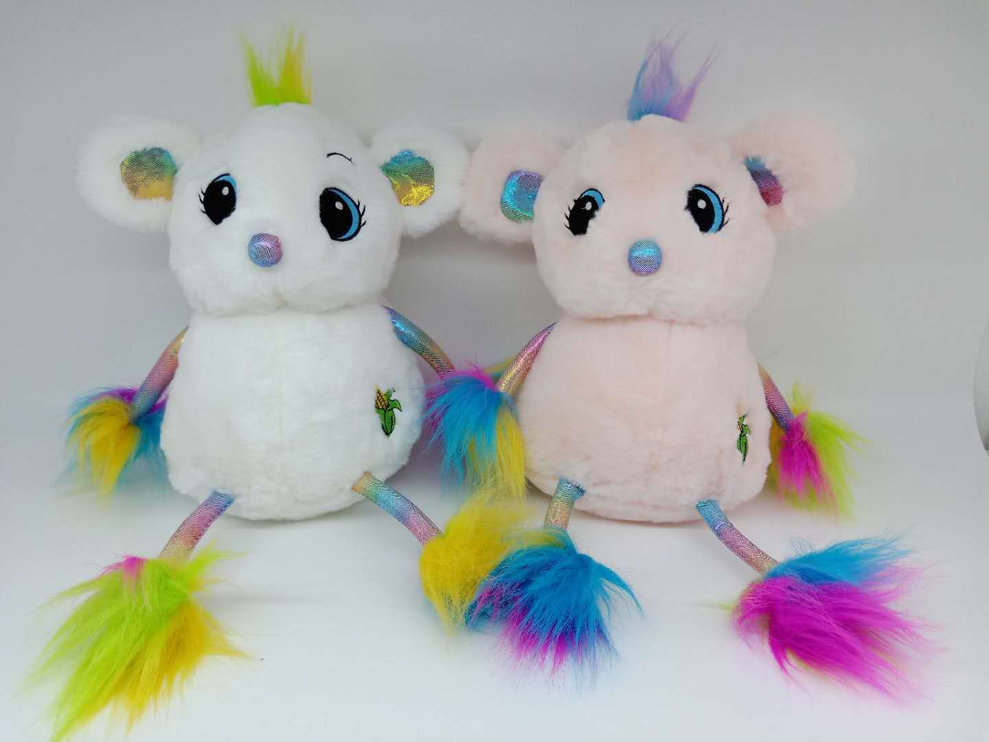 Colorful stuffed mouse toy