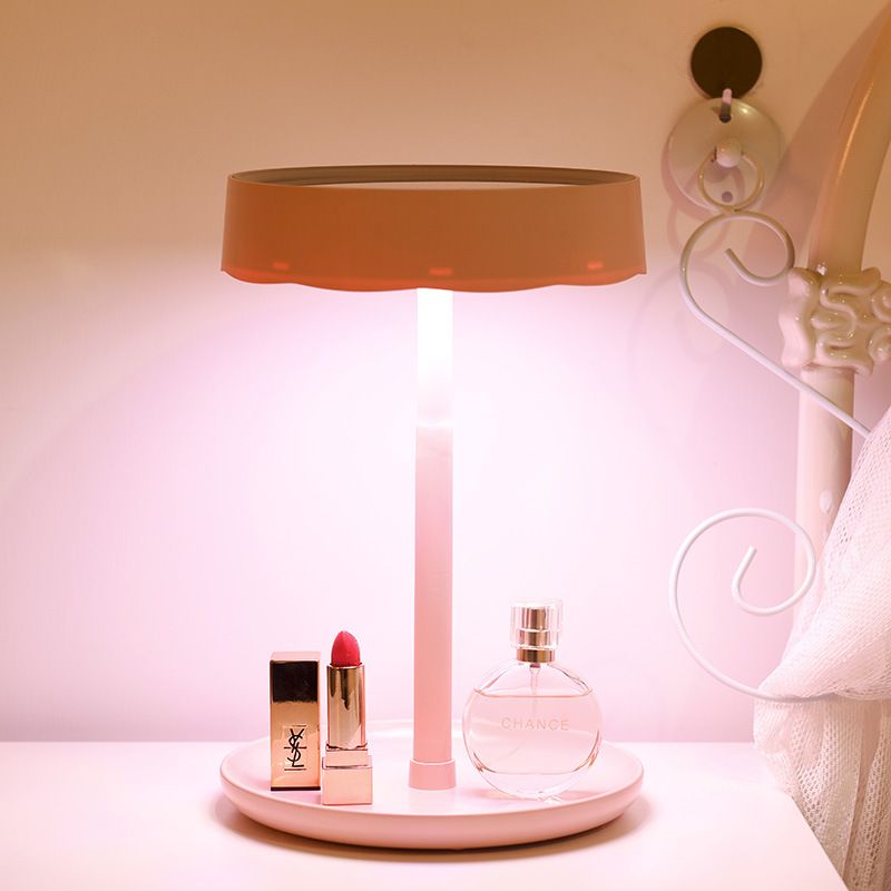 Direct sales creative LED strip light makeup mirror stand, strip light stand style dressing mirror, rechargeable folding makeup mirror Specification drawing