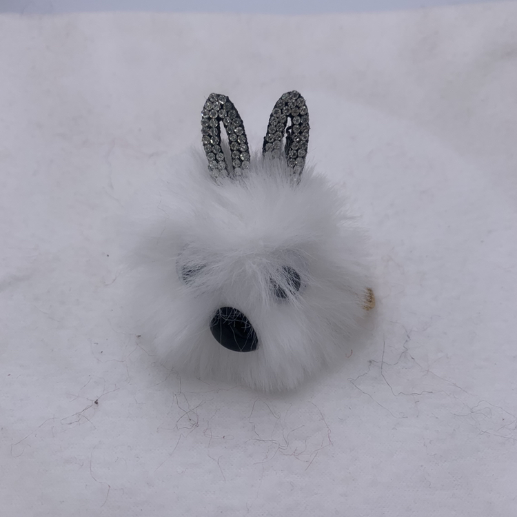 仿兔毛钥匙扣猫头鹰挂件 可爱猫咪毛球钥匙扣挂件 女士包包钥匙扣详情图3