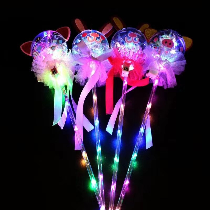 Tik Yin with the same star ball magic wand new bobo ball children's Fairy wand luminous toys night market Square hot sales thumbnail