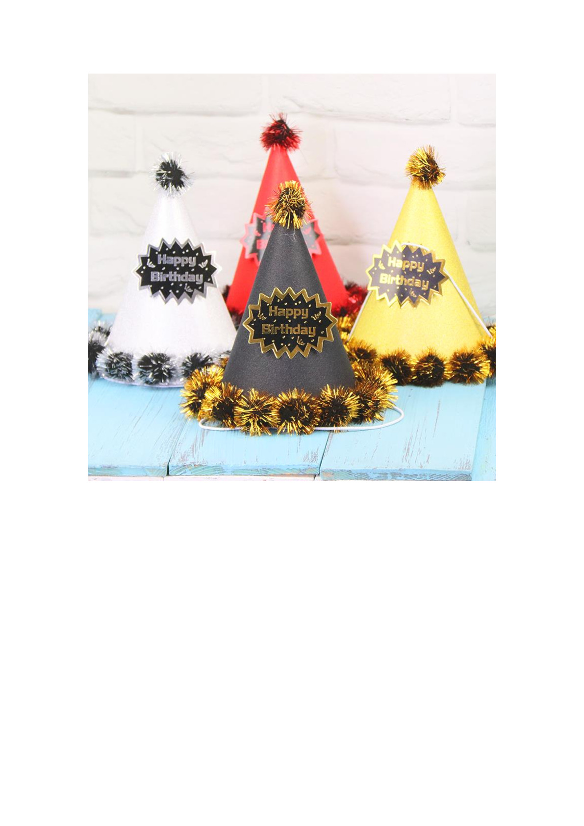 Fur ball children's birthday hat, Adult birthday party hat, popular princess baby birthday hat, Pearl birthday hat 1 pic 1