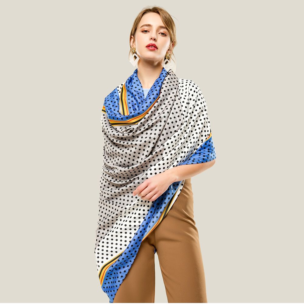 New Printed Twill Double Patch Scarf Spring And Autumn Cross-Border Supply Polyester Scarf In Stock details Picture