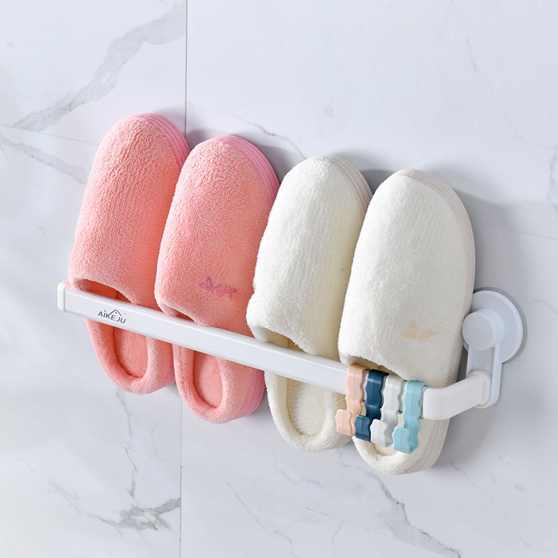 Direct-sale bathroom slippers rack, wall-mounted without drilling, dormitory storage, shoe storage, bathroom draining shoe rack details Picture