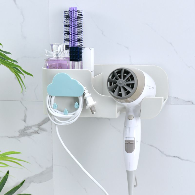 Direct sales hair dryer stand, wall-mounted, no need for drilling, multi-functional space aluminum hair dryer stand for bathroom, bathroom air duct stand full figure