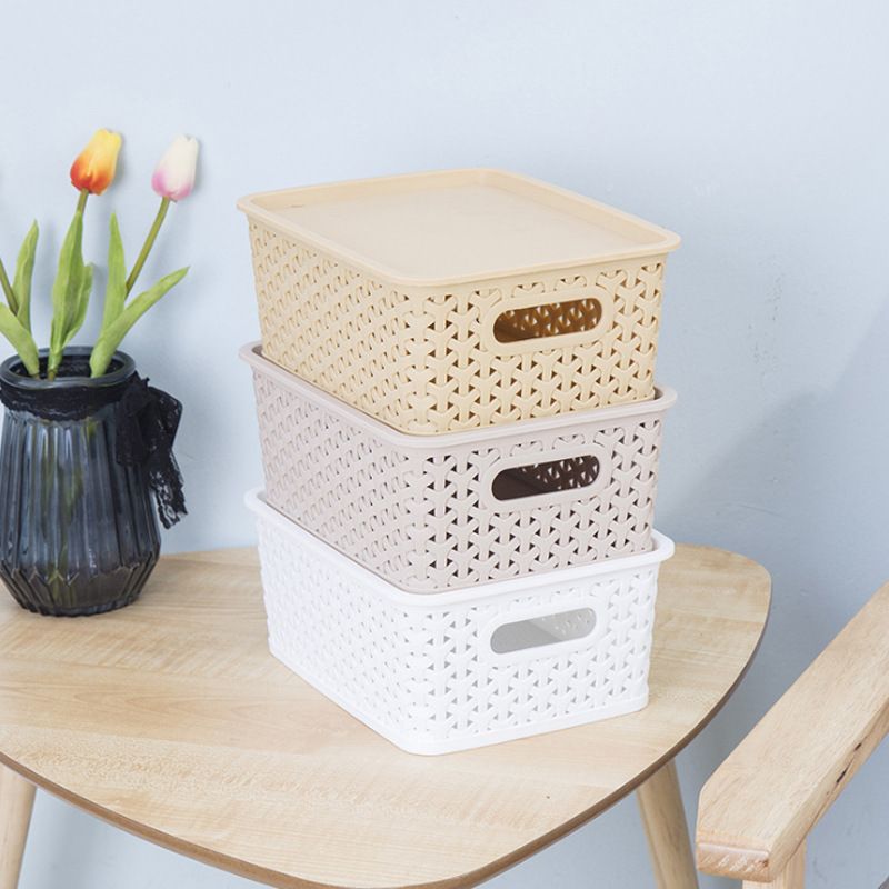 Direct-sale fashionable European and American storage basket, desktop hollowed-out storage basket, creative multi-functional covered storage basket, large size Specification drawing