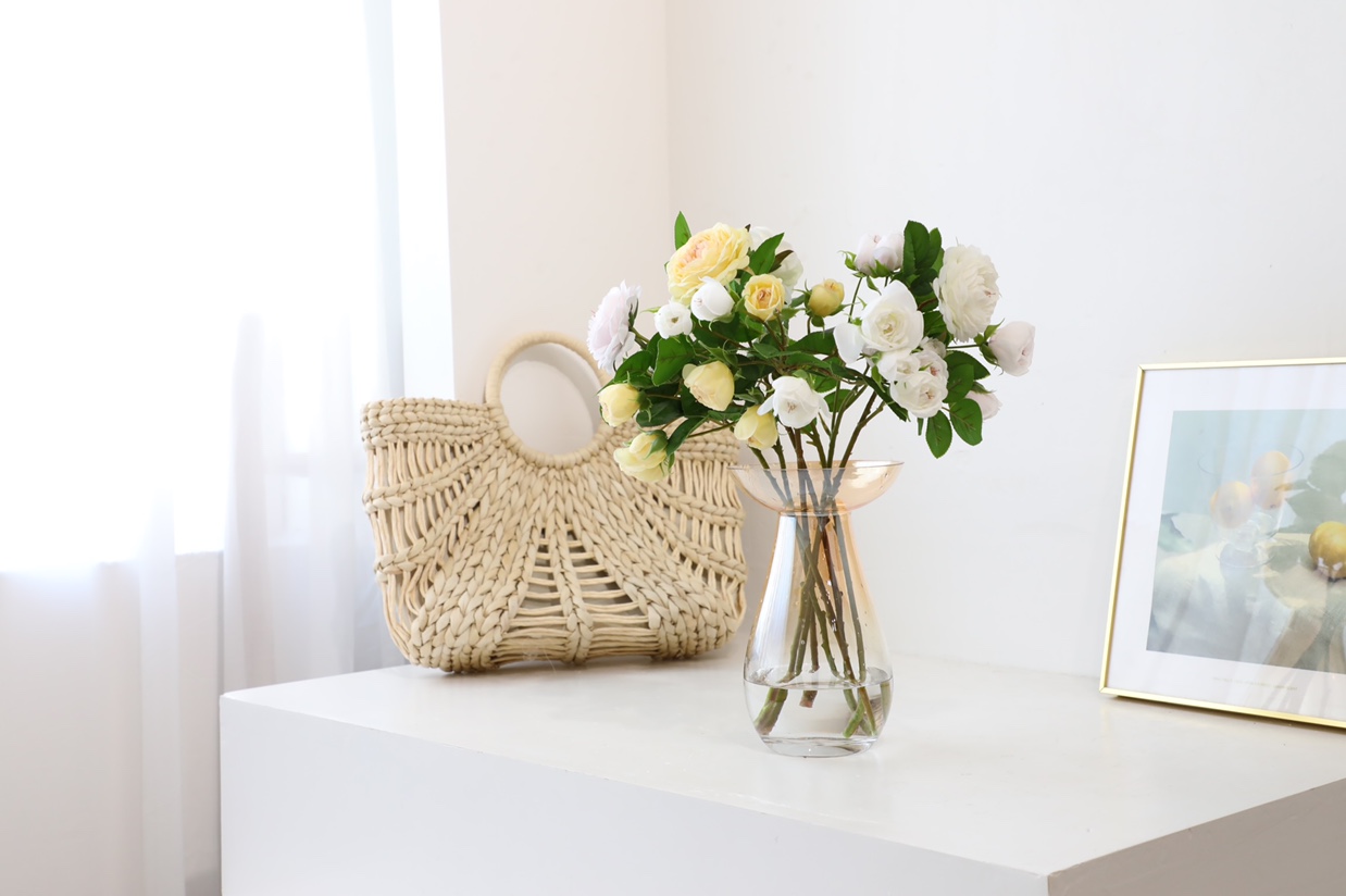 电镀网红蘑菇瓶创意网红电镀彩色玻璃花瓶人工吹制手工花瓶欧式花瓶