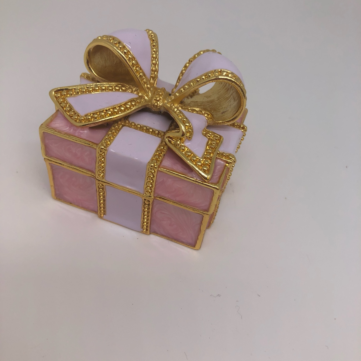 Alloy bow square box enamel jewelry box craft ornaments