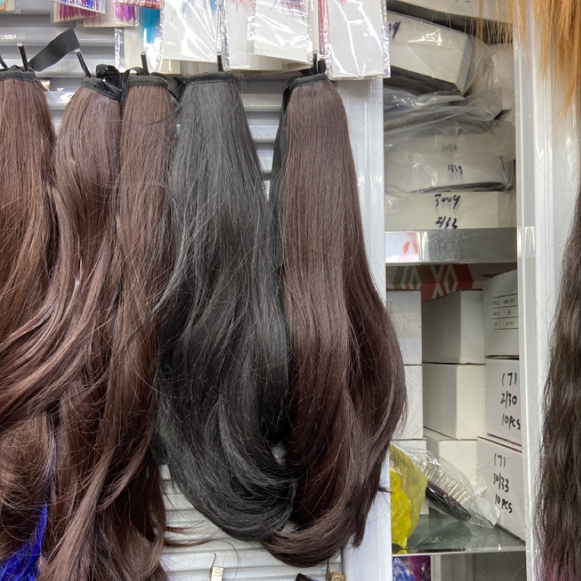 70g微卷卷发马尾 外贸欧美假发马尾女长款微卷化纤仿真发自然图